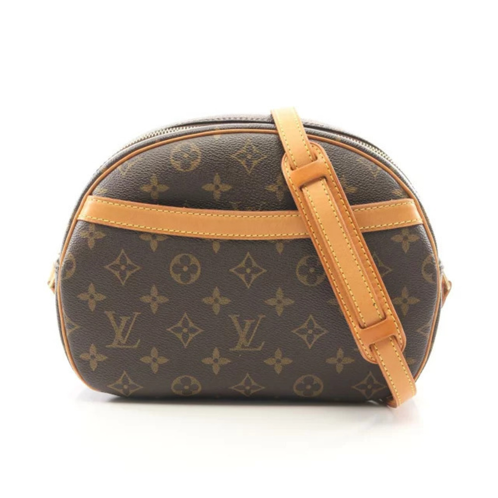Louis Vuitton Blois Monogram Shoulder Bag Canvas Leather Brown